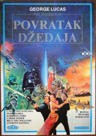 Yugoslavian 1 - Sheet Star Wars Return Of The Jedi 1983 Movie Poster George Lucas