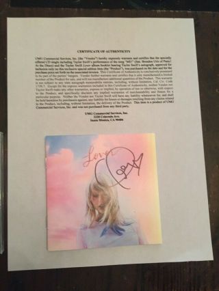 Rare Taylor Swift Autographed Hand Signed Lover Booklet W/coa & Me Cd Single