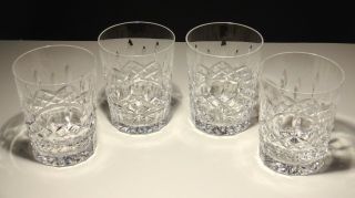 4 Waterford Crystal Lismore Double Old Fashioned Tumbler Glasses 4 3/8 "
