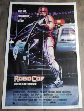 1987 Robocop One Sheet Movie Poster 41 " X 27 " - Peter Weller,  Nancy Allen