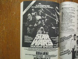 1978 Tv Guide (star Wars Holiday Special/six Million Dollar Man/elizabeth Taylor