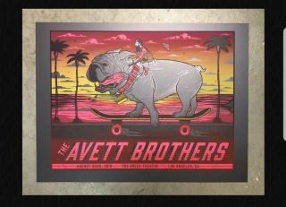 The Avett Brothers Poster Greek Theatre Edition Of 5 8/22/19 Black Variant