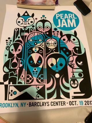 Pearl Jam Posters Brooklyn October 19,  2013 Pendelton -