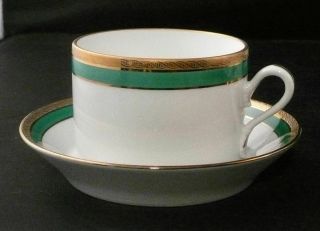 Richard Ginori Palermo Green Cup & Saucers Bread & Butters