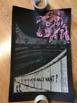 Pink Floyd Roger Waters Us & Them Poster Moscow 2018 For Real Fan And Collector