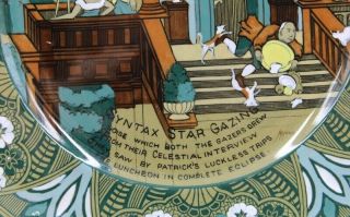 Buffalo Pottery Emerald Deldare Ware 1911 Syntax Star Gazing 9 1/2” 3