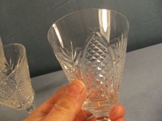 Set of 4 Signed WATERFORD MOONCOIN Crystal Water Goblets 6 7/8 