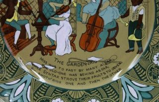 Buffalo Pottery Emerald Deldare Ware 1911 Syntax The Garden Trio 9 ½” 3