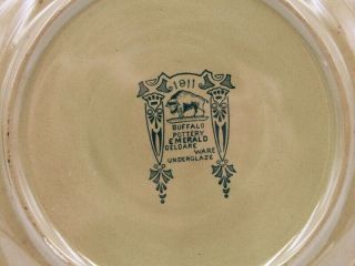 Buffalo Pottery Emerald Deldare Ware 1911 Syntax The Garden Trio 9 ½” 7