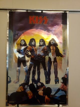 Rare Kiss 1977 Aucoin Boutwell Love Gun Foiled Poster 22x34