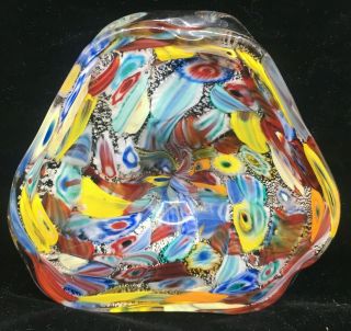 Murano Millefiori Ashtray Ash Tray Bowl Vintage Art Glass Venice Italy