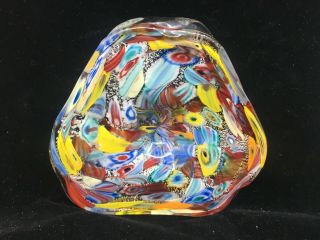Murano Millefiori Ashtray Ash Tray Bowl Vintage Art Glass Venice Italy 5
