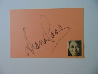 Vintage " The Supremes " Diana Ross Hand Signed 4x6 Card Autograph World