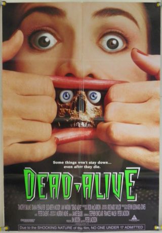 Dead Alive Ds Ff Orig 1sh Movie Poster Peter Jackson Horror Gore Comedy (1992)