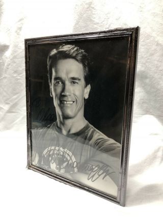 Arnold Schwarzenegger In - Person Hand Signed B&w Autographed Photo (to Olga)