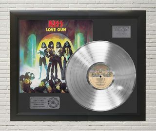 Kiss Love Gun Framed Platinum Lp Display C3