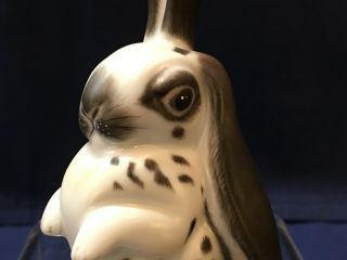 Herend - Bunny/ Rabbit One Ear Up - Black & White Matte Natural