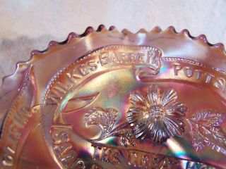 RARE Antique Millersburg Carnival Glass Advertising Bowl Dish ISAAC BENESCH 1909 6