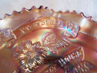 RARE Antique Millersburg Carnival Glass Advertising Bowl Dish ISAAC BENESCH 1909 7