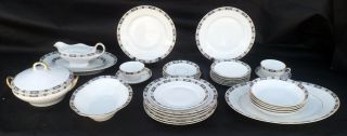 30 - Piece Vintage Porcelain Dinnerware Set,  Ct Altwasser Silesia Germany