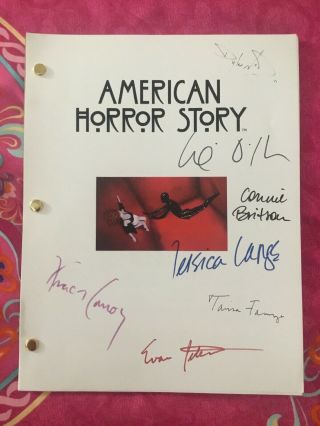 American Horror Story “pilot” Signed Script Jessica Lange Dylan Mcdermott & More