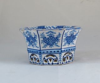 Ink - well Fábrica do Carvalhinho portuguese faience - Early 20th Century; Marked; 3