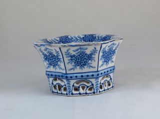 Ink - well Fábrica do Carvalhinho portuguese faience - Early 20th Century; Marked; 4