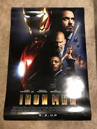 Iron Man Theatrical Movie Poster 27 " X 40 " Ds 2008 Marvel