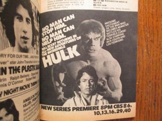 March - 1978 Tv Guide (premiere Of The Incredible Hulk/lynnie Greene/bess Armstrong