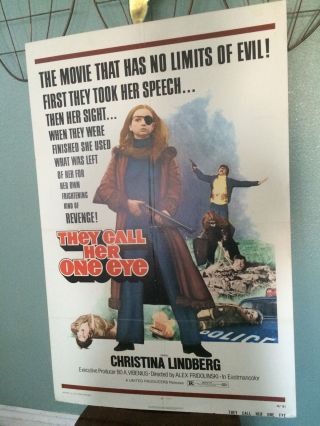 They Call Her One Eye Vintage 1974 Movie Poster Christina Lindberg