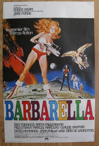 Barbarella Jane Fonda Sci - Fi French Movie Poster 