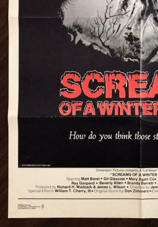 SCREAMS OF A WINTER NIGHT 1979 Scary Horror Anthology Cult MOVIE POSTER 4