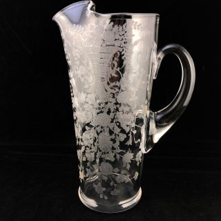 Cambridge Chantilly Crystal Martini Cocktail Pitcher Etched Glass