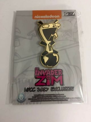Nycc Exclusive Invader Zim Gir Gold Pin Nickelodeon Zen Monkey