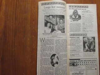 Oct - 1995 Newark Star - Ledger Scanner TV Mag (JESSICA LANGE/DIANE LANE/JOHN GOODMAN 6