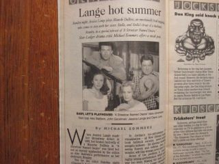 Oct - 1995 Newark Star - Ledger Scanner TV Mag (JESSICA LANGE/DIANE LANE/JOHN GOODMAN 7