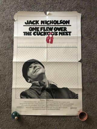 One Flew Over The Cuckoos Nest Vintage 27x41 One Sheet Movie Poster