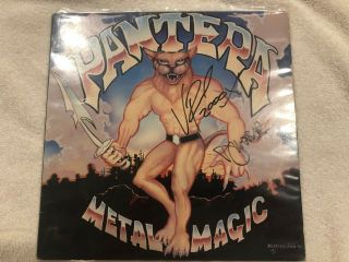Pantera Metal Magic Signed Album Cover Dimebag Darrell Vinnie Paul Rare Vintage