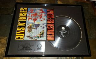 Guns N Roses Platinum Lp,  Appetite For Destruction,  Riaa Certified Platinum (r)