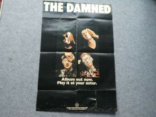 Very Rare Stiff 1977 Punk Promo Poster The Damned First Lp