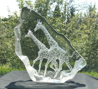 Giraffe Crystal Sculpture 1995 Mats Jonasson Limited Edition