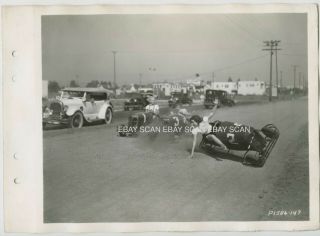 Lona Andre Crashing Race Car Vintage Dbl Wt Keybook Photo