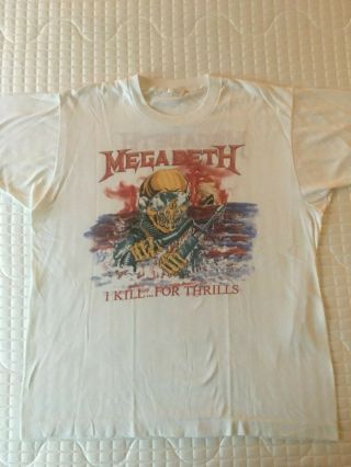 Vintage Megadeth " I Kill.  For Thrills " T - Shirt