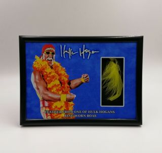 Hulk Hogan Ring Worn Boa Feather Piece Display Wwe Wwf Wcw Nwo
