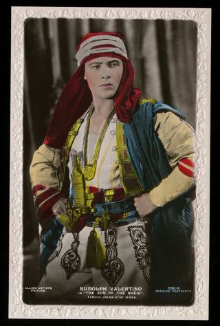 Vintage English Real Photo Postcard Rppc Rudolph Valentino The Son Of The Sheik