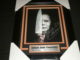 James Jude Courtney Signed Michael Myers 8x10 Photo Framed 2018 Halloween D