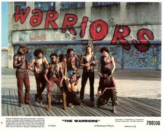 The Warriors 8x10 Uk Lobby Card Classic Line - Up With Graffiti Behind
