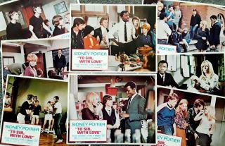 To Sir,  With Love - 1967 Movie Theater Lobby Card Set Of 8 - Sidney Poitier
