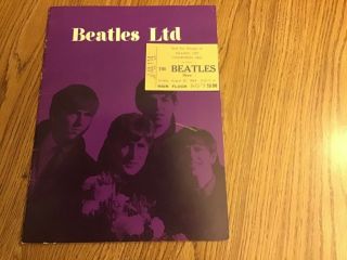The Beatles 1964 Atlantic City Concert Ticket Stub,  Rare Tour Program