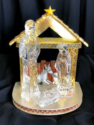 Waterford Crystal Heirloom Creche Stable Jesus Mary Joseph Nativity